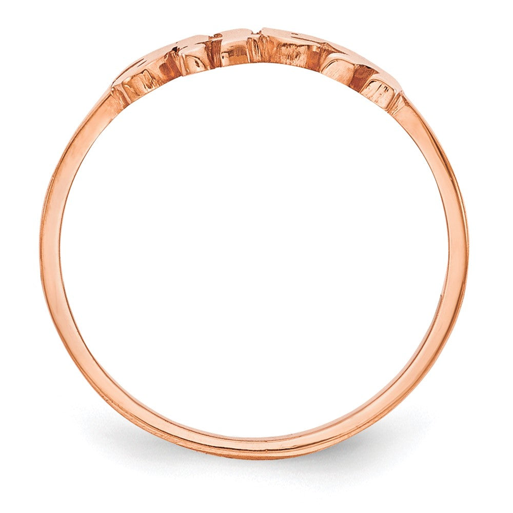 14K Roségold Name Platte Ring