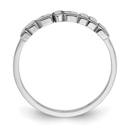 Personalisierter Namensring aus 14K Weißgold, poliert