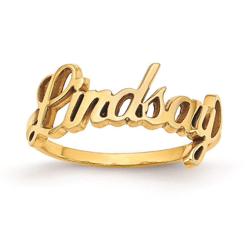 Vergoldet Sterlingsilber /gold Name Platte Ring