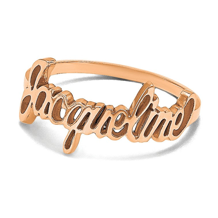 14K Roségold Name Platte Ring
