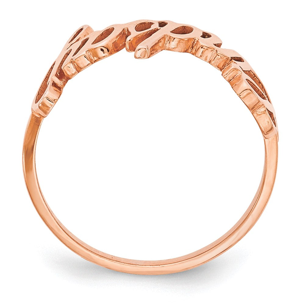 Roségoldbeschichtet Sterlingsilber /rose Name Platte Ring