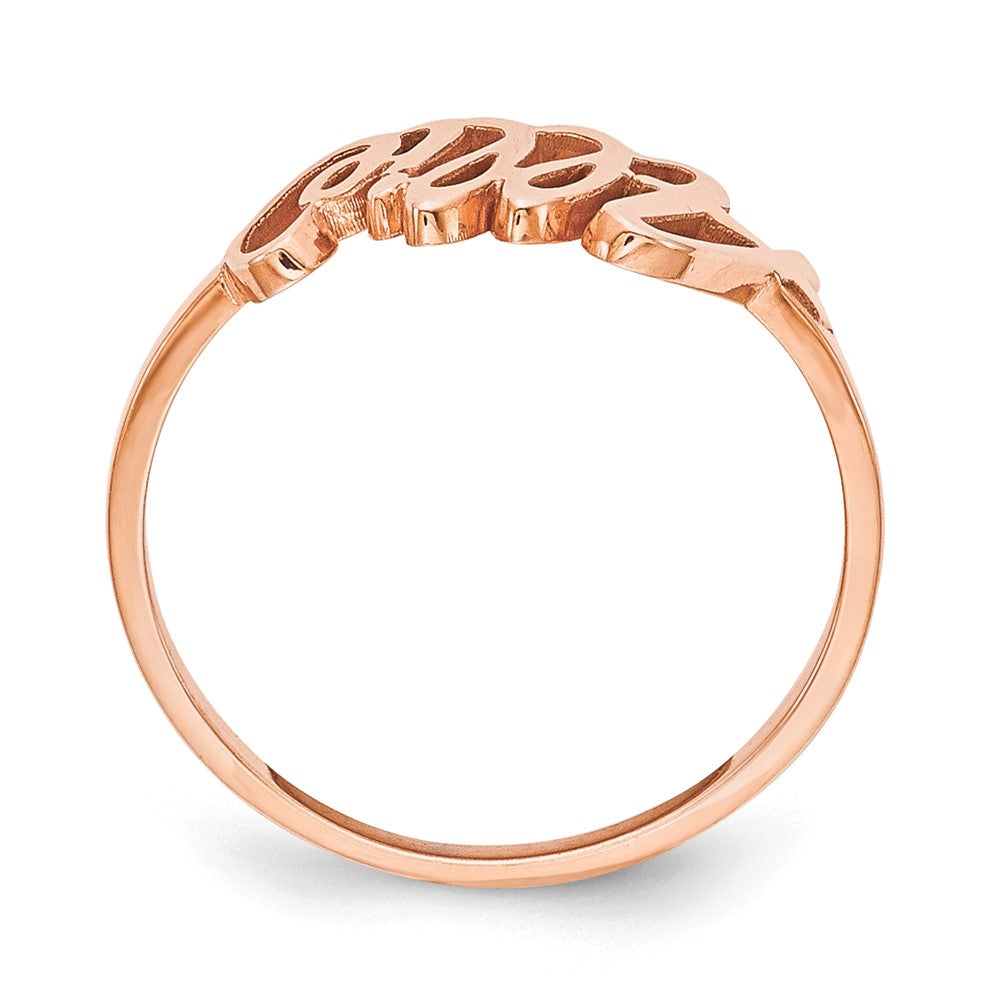 Roségoldbeschichtet Sterlingsilber /rose Name Platte Ring