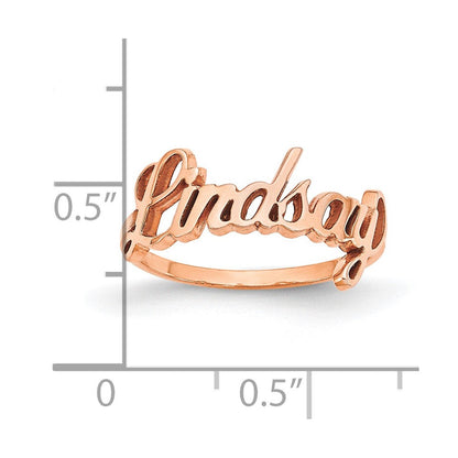 Roségoldbeschichtet Sterlingsilber /rose Name Platte Ring