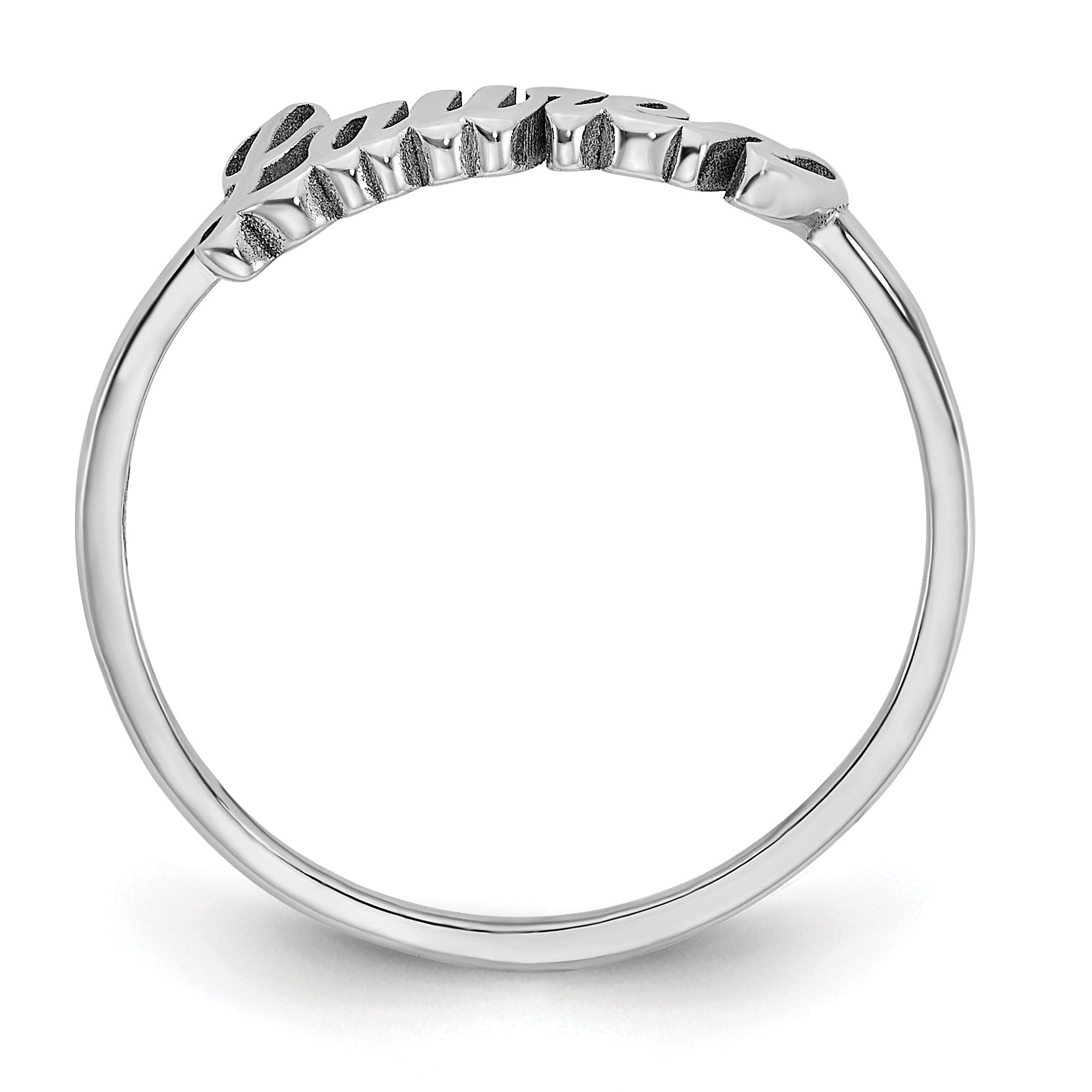 14K Weißgold Name Platte Ring