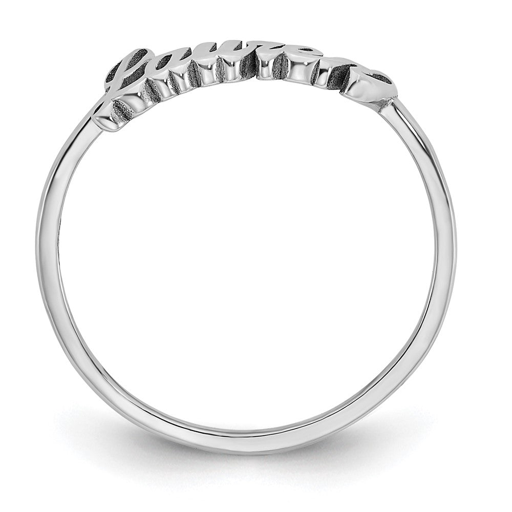 14K Weißgold personalisierter polierter Ring