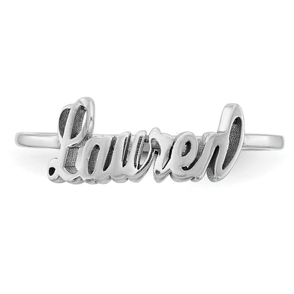 14K Weißgold Name Platte Ring