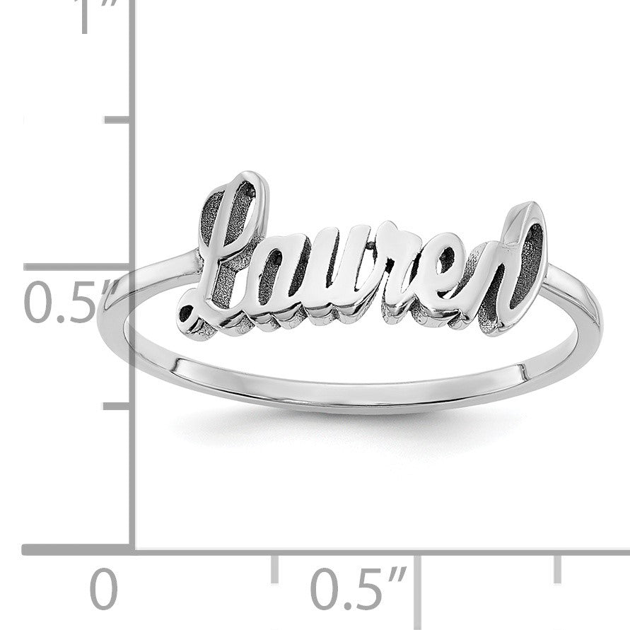 14K Weißgold Name Platte Ring