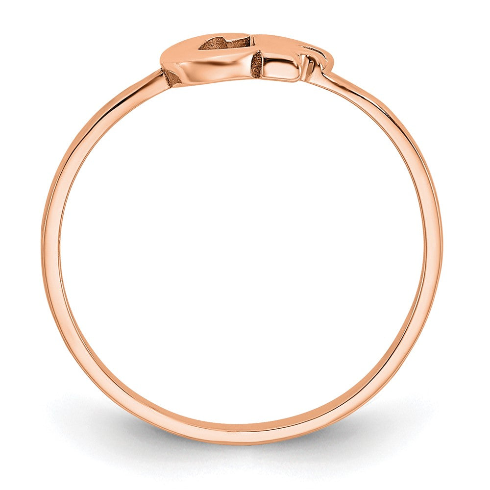 14K Roségold Ring mit doppeltem Anfangsbuchstaben in Schreibschrift oder Blockschrift