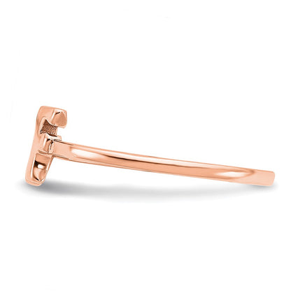 14K Roségold Ring mit doppeltem Anfangsbuchstaben in Schreibschrift oder Blockschrift