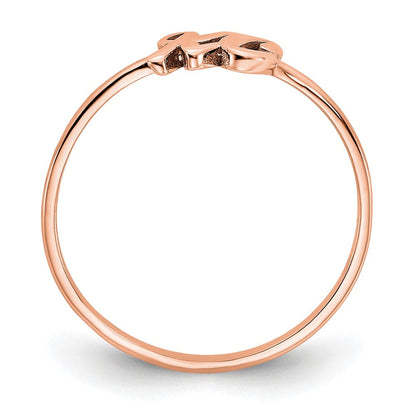 14K Roségold Ring mit Initiale in Schreibschrift oder Blockschrift