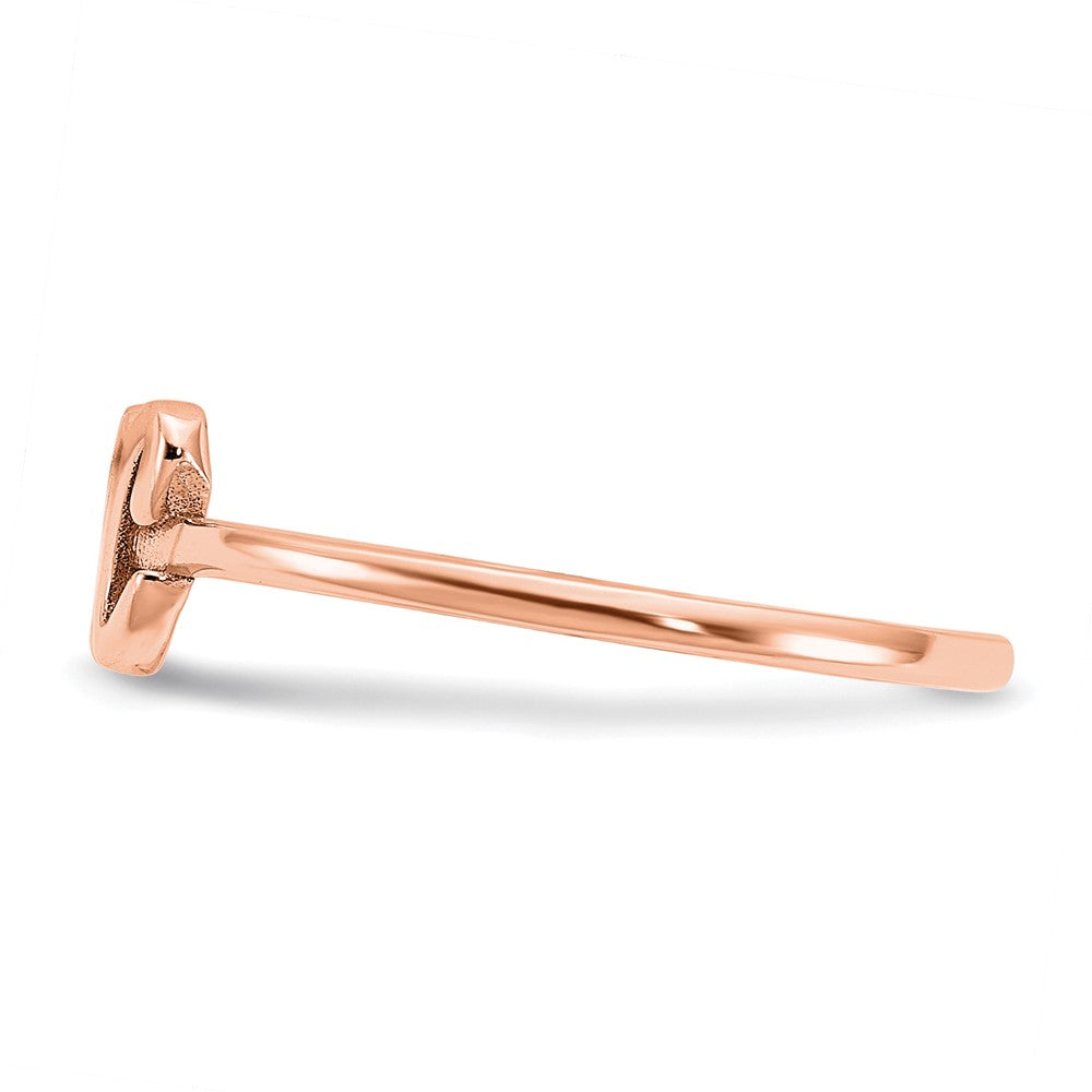 14K Roségold Ring mit Initiale in Schreibschrift oder Blockschrift