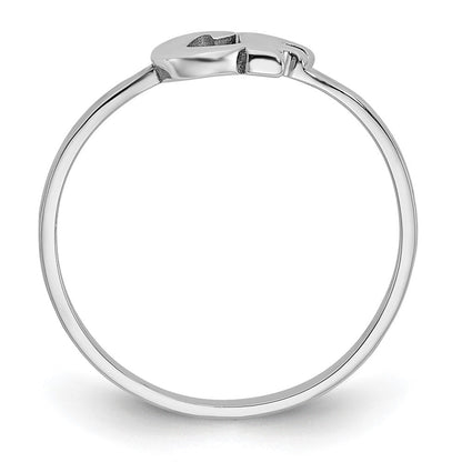 14K Weißgold Ring mit doppeltem Initial in Schreibschrift oder Blockschrift