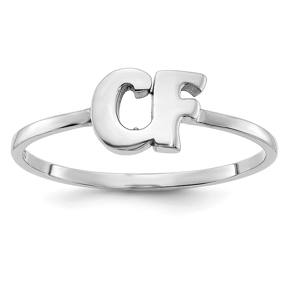 Sterlingsilber Silber/rhodiniert Schreibschrift Or Block Schriftart Doppelt Initiale Ring