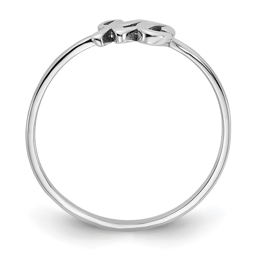 14K Weißgold Ring mit doppeltem Initial in Schreibschrift oder Blockschrift