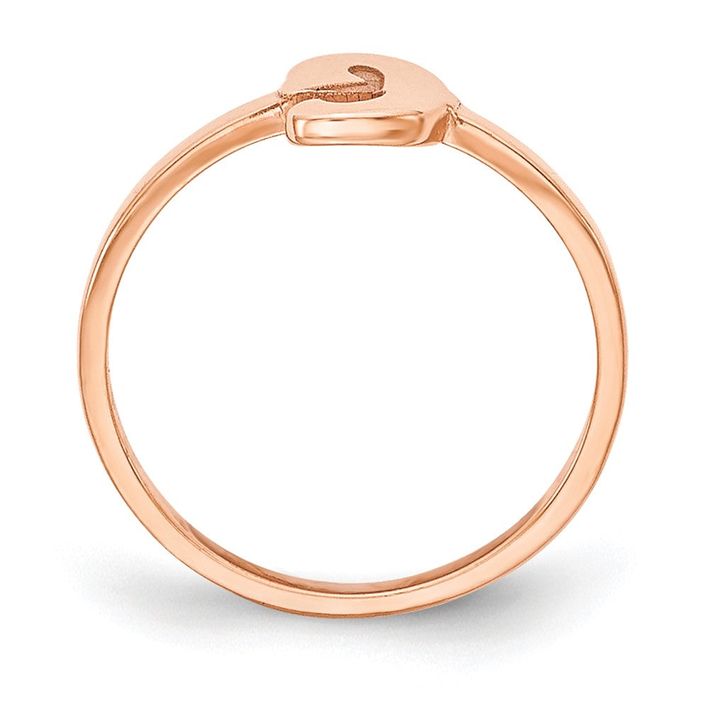 14K Roségold Ring mit Initiale in Schreibschrift oder Blockschrift