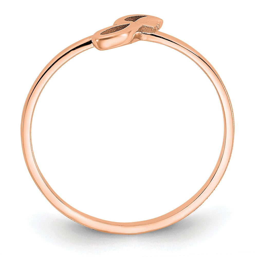 14K Roségold Ring mit Initiale in Schreibschrift oder Blockschrift