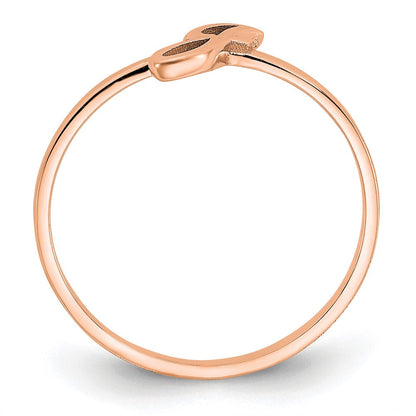 14K Roségold Ring mit Initiale in Schreibschrift oder Blockschrift