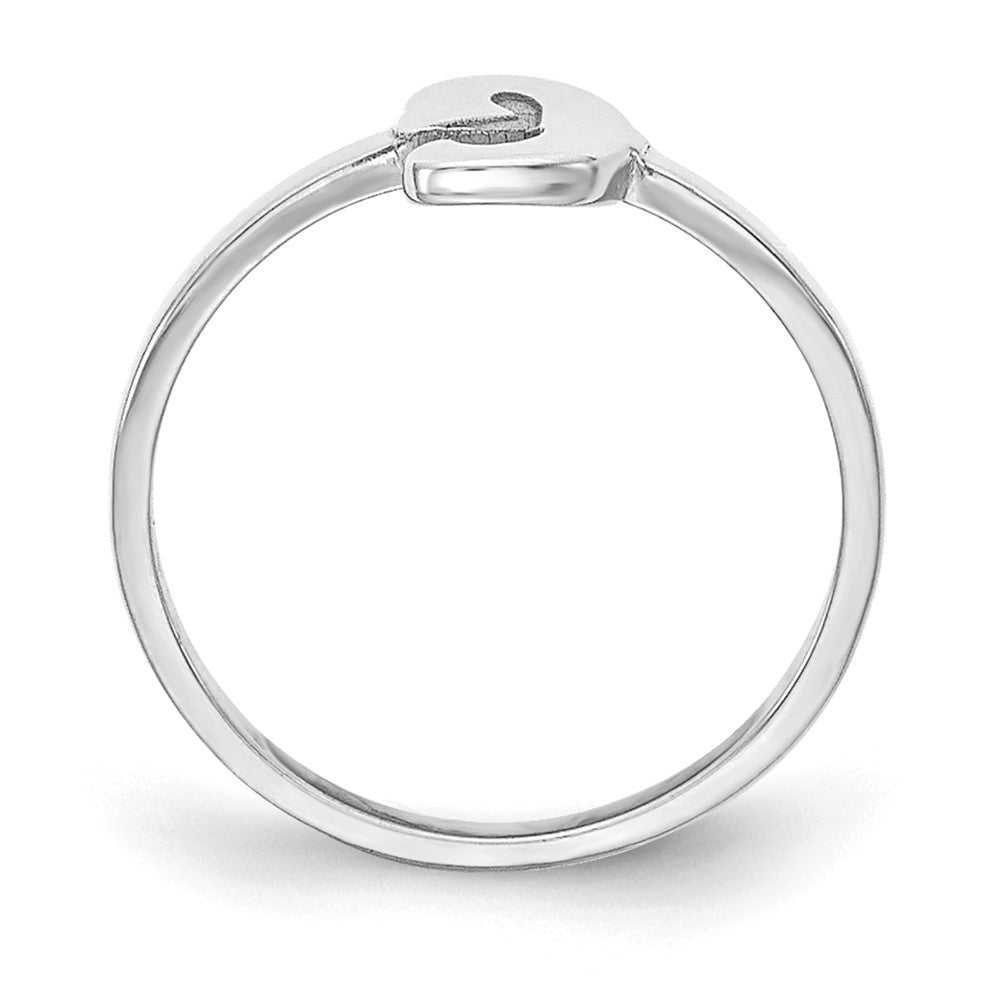 585 Weißgold Ring mit Initiale in Schreibschrift oder Blockschrift