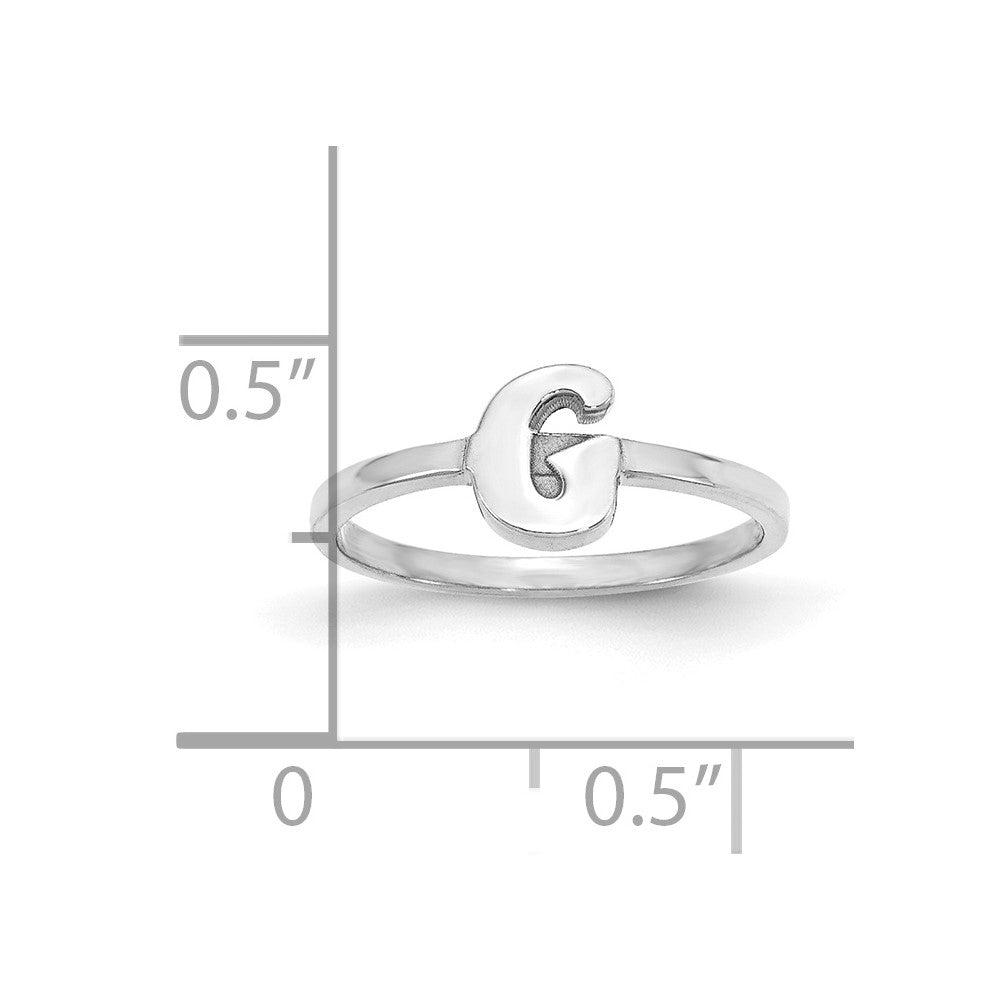 585 Weißgold Ring mit Initiale in Schreibschrift oder Blockschrift