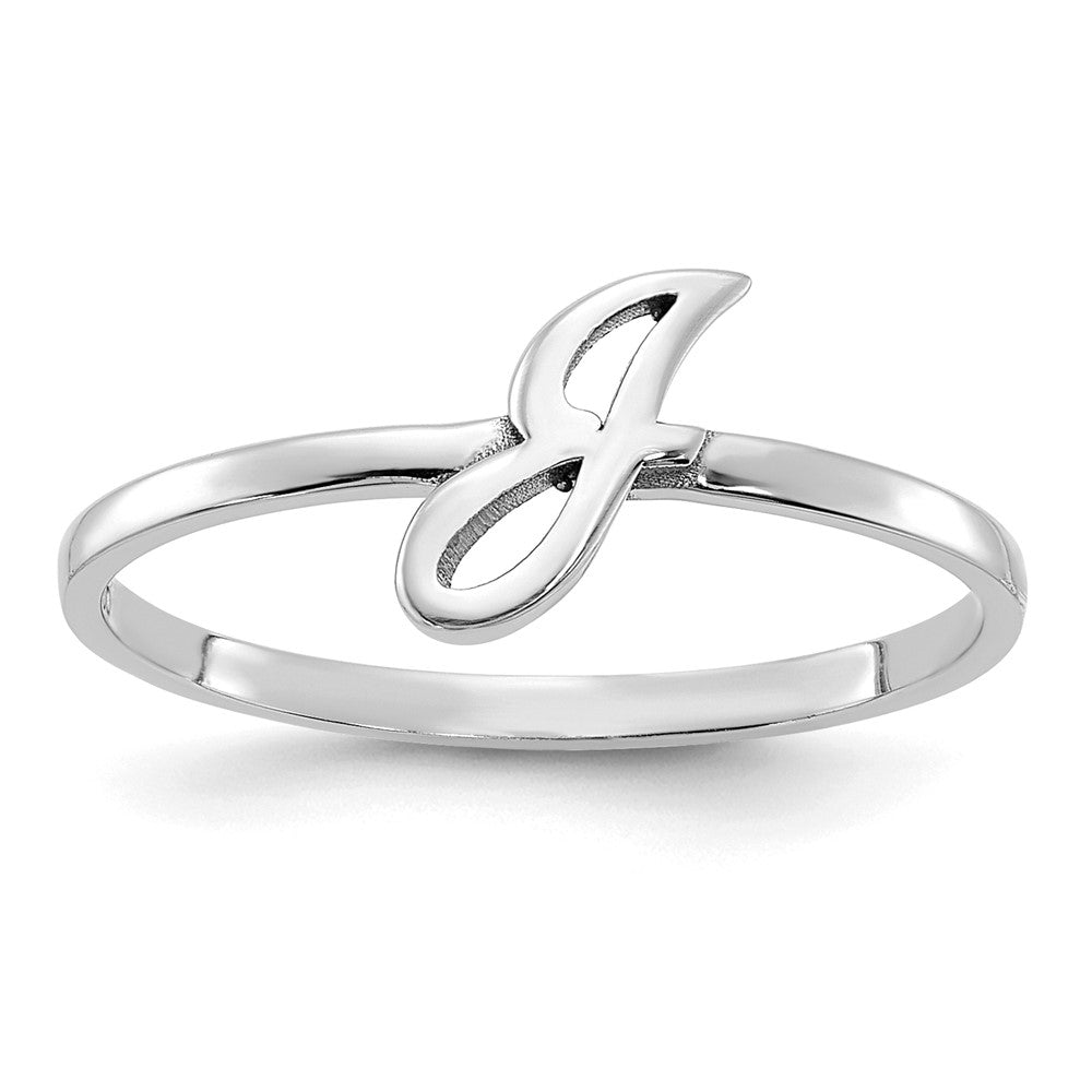 585 Weißgold Ring mit Initiale in Schreibschrift oder Blockschrift