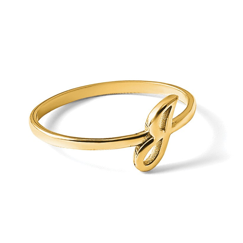 14K Gelbgold Ring mit Initiale in Schreibschrift oder Blockschrift