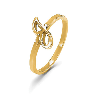 14K Gelbgold Ring mit Initiale in Schreibschrift oder Blockschrift