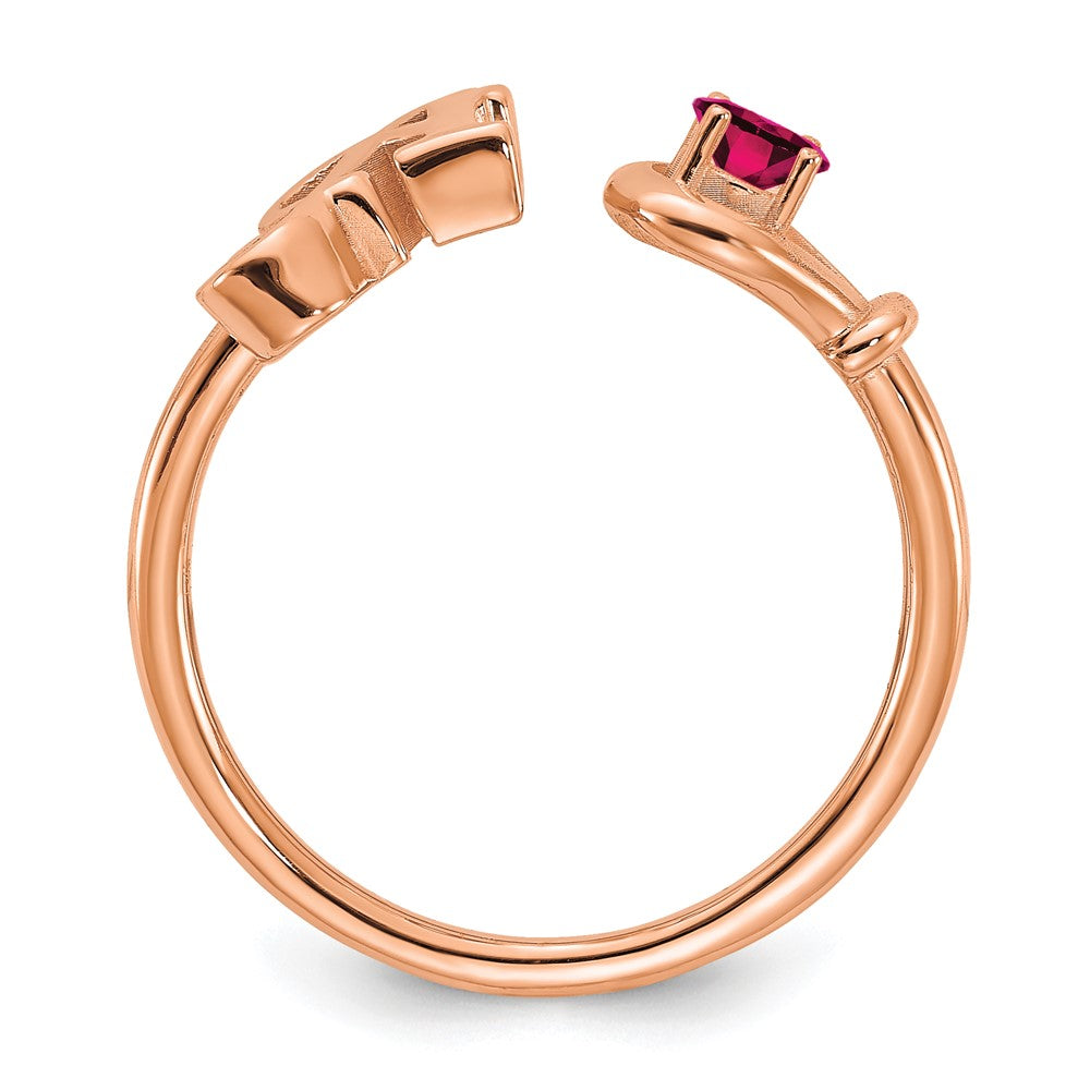 Buchstaben-Ring mit Geburtsstein aus 14K Roségold