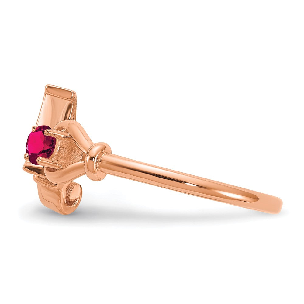 Buchstaben-Ring mit Geburtsstein aus 14K Roségold
