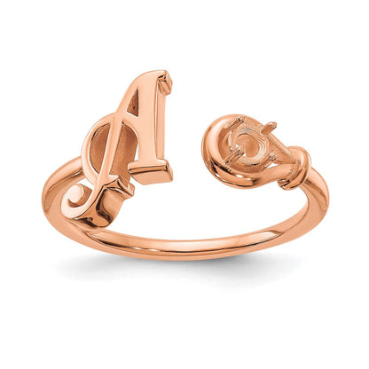 Rosegold-Buchstabenring "A" mit Geburtsstein, 14K
