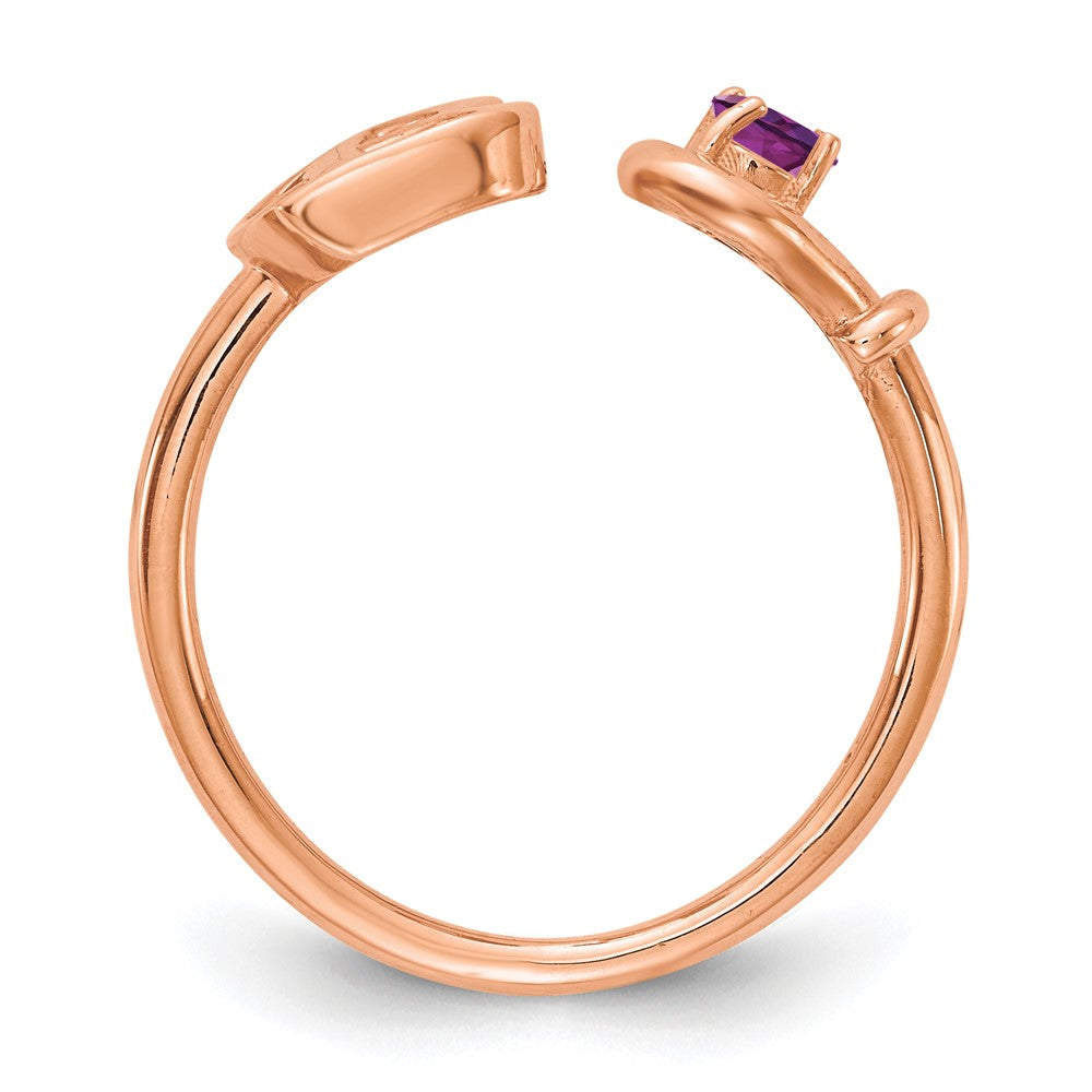 Buchstaben-Ring "B" mit Geburtsstein aus 14K Roségold