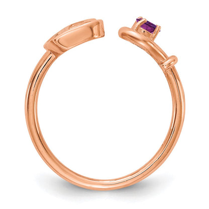 Buchstaben-Ring "B" mit Geburtsstein aus 14K Roségold
