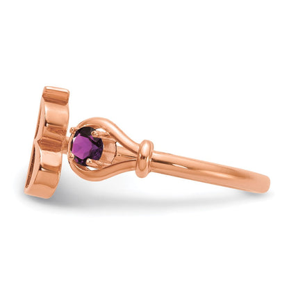 14K Roségold Ring mit Buchstabe B und Geburtsstein