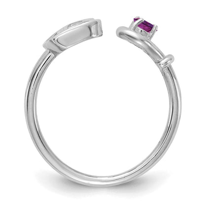 14K Weißgold Initiale B mit Geburtsstein Ring