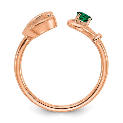 14K Roségold Buchstabe C Ring mit Geburtsstein