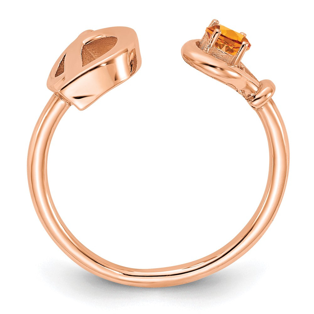 14K Roségold Buchstabe D Ring mit Geburtsstein
