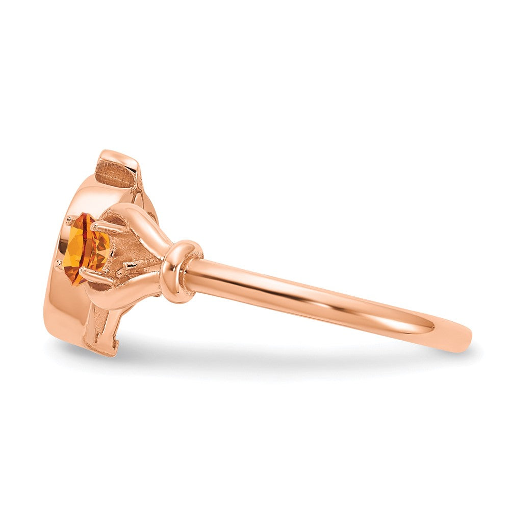 14K Roségold Buchstabe D Ring mit Geburtsstein