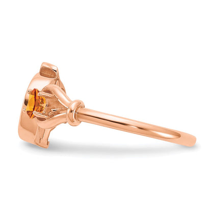 14K Roségold Buchstabe D Ring mit Geburtsstein