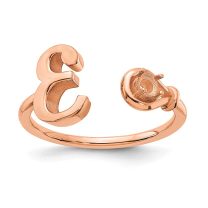 585 Roségold Ring mit Buchstabe E und Geburtsstein