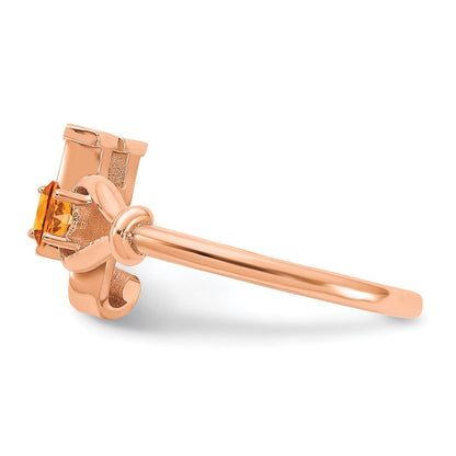 14K Roségold Buchstabe H Ring mit Geburtsstein