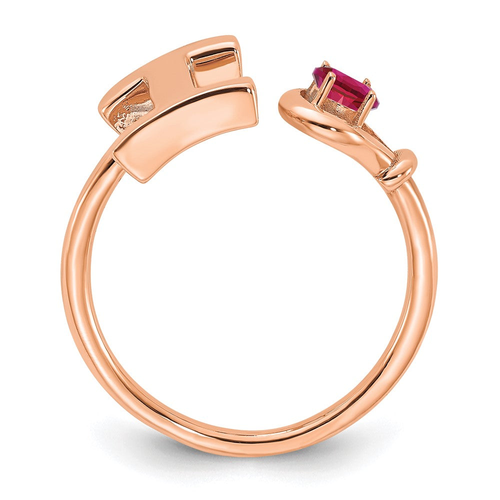 14K Roségold Buchstabe I Ring mit Geburtsstein