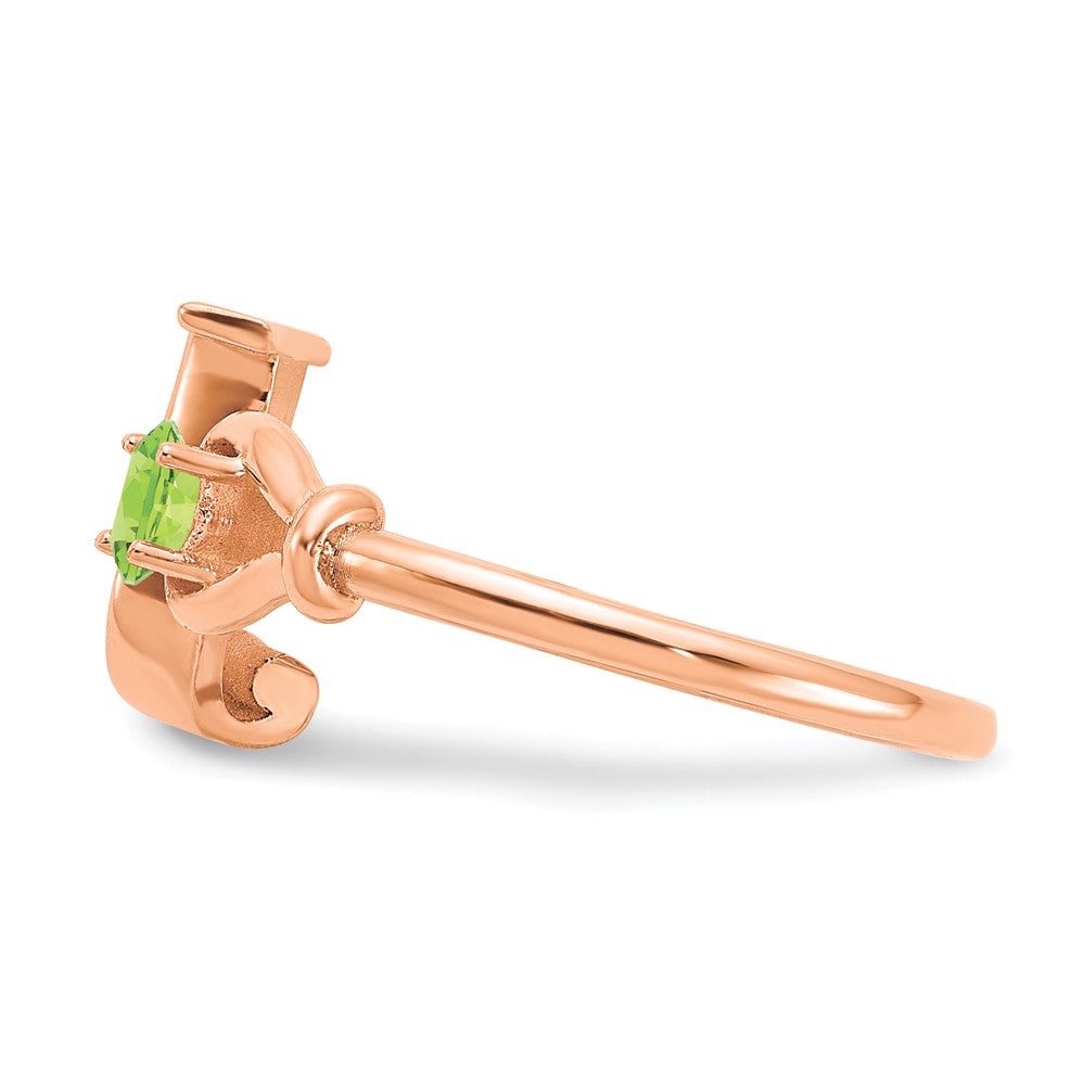585 Roségold Ring mit Buchstabe J und Geburtsstein