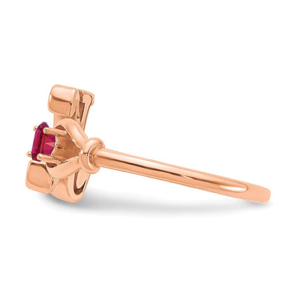Ring aus 14K Roségold mit Buchstabe K und Geburtsstein