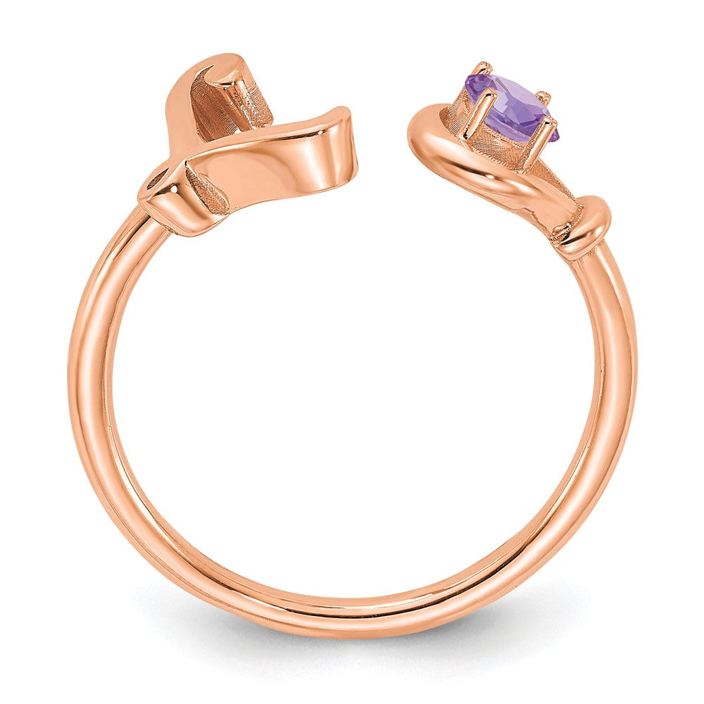 585 Roségold Buchstabe L Ring mit Geburtsstein