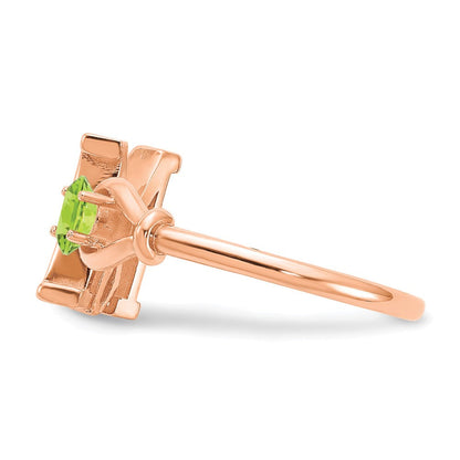 14K Rosegold Ring mit Buchstabe M und Geburtsstein