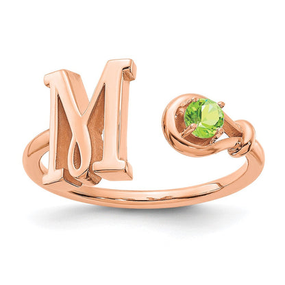 14K Roségold Buchstabe M Ring mit Geburtsstein