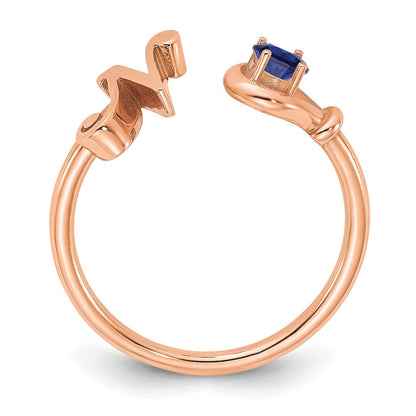 750 Roségold Ring mit Buchstabe „N" und Geburtsstein