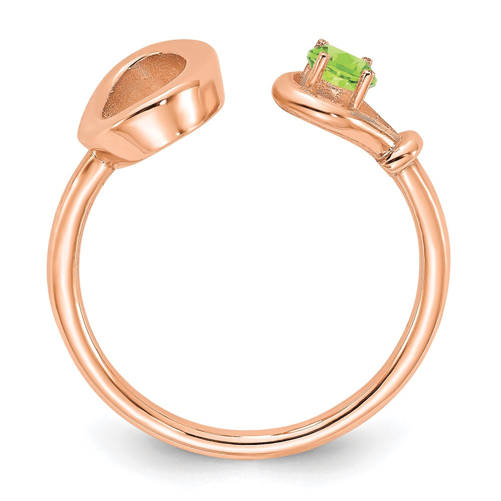 585 Roségold Buchstabe O Ring mit Geburtsstein