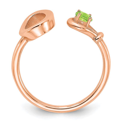 14K Roségold Ring mit Buchstabe „O" und Geburtsstein