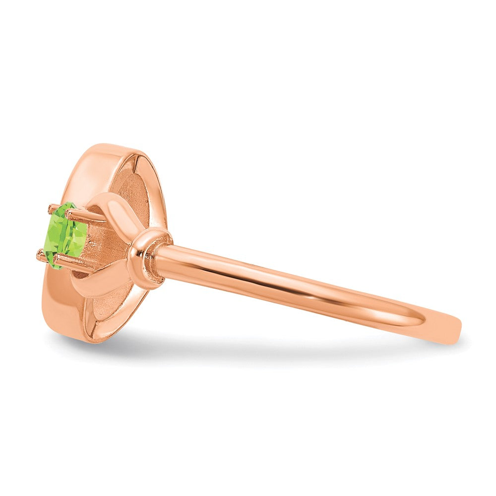 14K Roségold Ring mit Buchstabe „O" und Geburtsstein