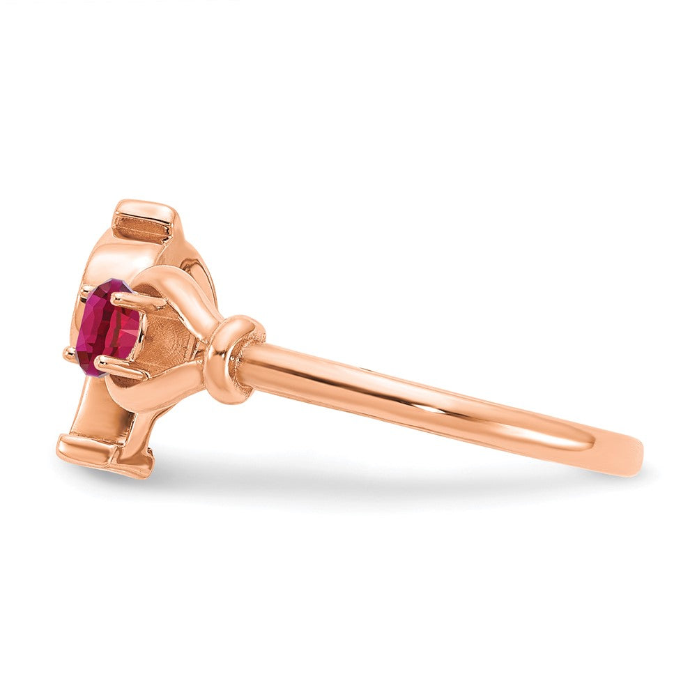 Buchstabenring "P" mit Geburtsstein in 14K Roségold